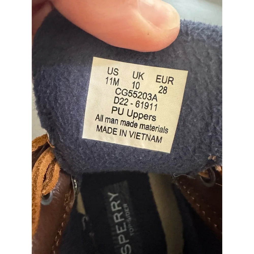 Sperry Kids Saltwater Duck Boots Navy Brown Blue CG55203A‎ Size 11M